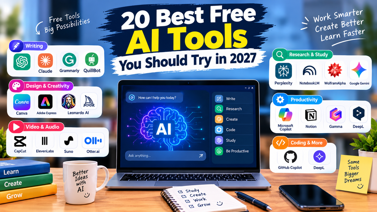 20 Best Free AI Tools You Should Try in 2027